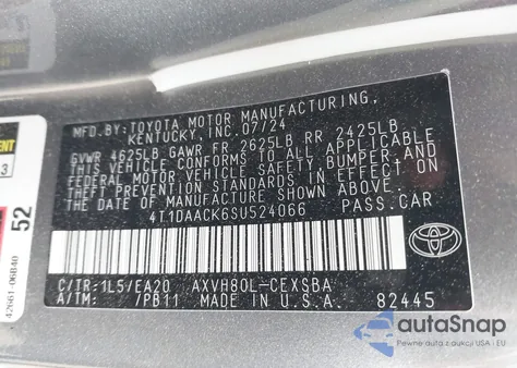 2025 Toyota Camry Se z USA, uszkodzony, nr VIN 4T1DAACK6SU524066